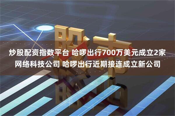 炒股配资指数平台 哈啰出行700万美元成立2家网络科技公司 哈啰出行近期接连成立新公司
